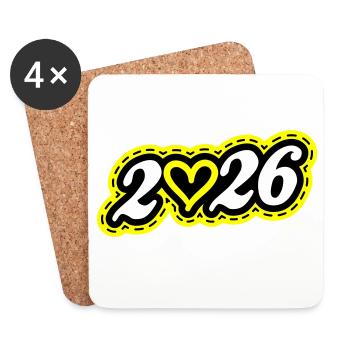 2026 Heart - Coasters (set of 4) - white - Front