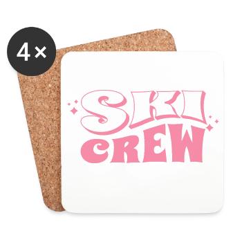 Pink Ski Crew Girls – Ladies Ski Design - Untersetzer (4er-Set) - Weiß - Vorne