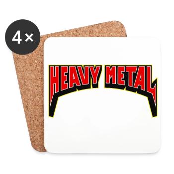 Heavy Metal Hell Yeah 3D Logo Banner - Coasters (set of 4) - white - Front