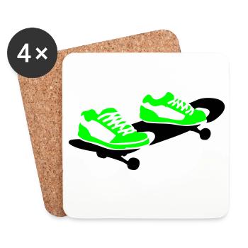 Skateboard - Untersetzer (4er-Set) - Weiß - Vorne