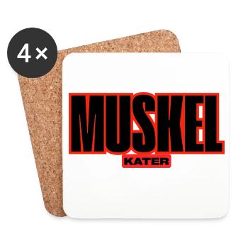  Muskelkater Fitness Motiv, Motivation, Gym, Fit - Untersetzer (4er-Set) - Weiß - Vorne