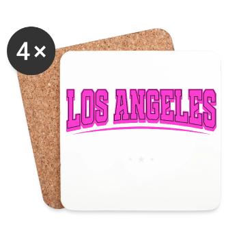 Los Angeles California Design Souvenir Pink - Coasters (set of 4) - white - Front