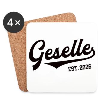 Journeyman 2026: Journeyman's examination passed, training - Coasters (set of 4) - white - Front