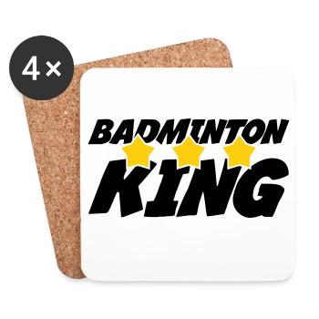 Der König des Badminton - Untersetzer (4er-Set) - Weiß - Vorne