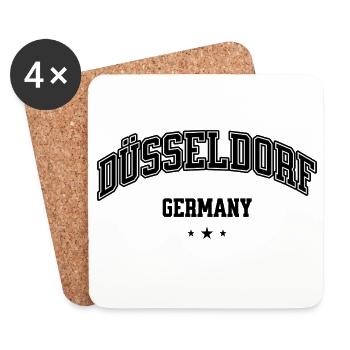 Düsseldorf Germany Retro lettering in the bow - Coasters (set of 4) - white - Front