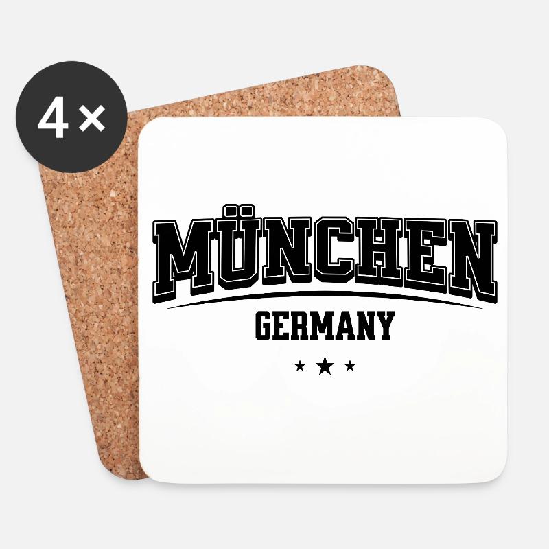 München Germany Schriftzug - Untersetzer (4er-Set) - Weiß
