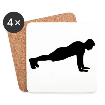 Push-up Fitness Silhouette - Coasters (set of 4) - white - Front