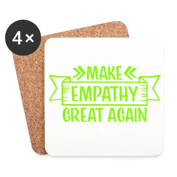 Rendre l’empathie grande à nouveau Déclaration politique Espoir - Dessous de verre (lot de 4) - blanc - Devant