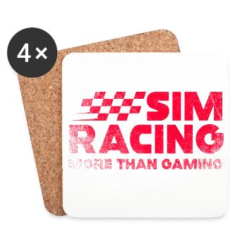 Sim Racing Neon-Kariertes Logo - Untersetzer (4er-Set) - Weiß - Vorne