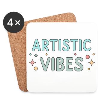 Vibes Artistiques Pastel - Dessous de verre (lot de 4) - blanc - Devant