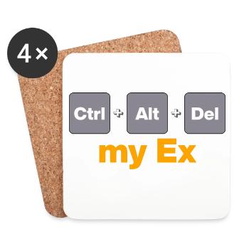 Ctrl Alt Del my Ex für Gamer und Nerds, Split - Untersetzer (4er-Set) - Weiß - Vorne