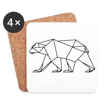 Polar Bär Polygon Eisbär Symbol - Untersetzer (4er-Set) - Weiß - Vorne