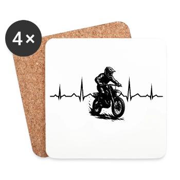Motocross Love to wear - Coasters (set of 4) - white - Front