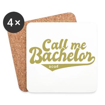 Bachelor 2026 Abschluss Promotion Sponsion - Untersetzer (4er-Set) - Weiß - Vorne