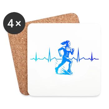 Running Motiv das sofort wirkt - Untersetzer (4er-Set) - Weiß - Vorne