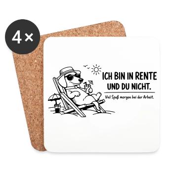 Funny Pensioner Picture Saying Dachshund - Coasters (set of 4) - white - Front