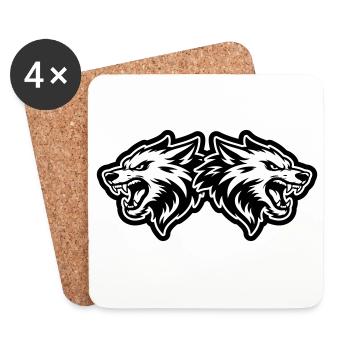 Meute de loups - Dessous de verre (lot de 4) - blanc - Devant
