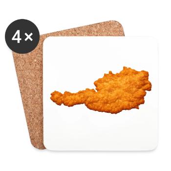 Schnitzel Austria Plat culte et favori - Dessous de verre (lot de 4) - blanc - Devant
