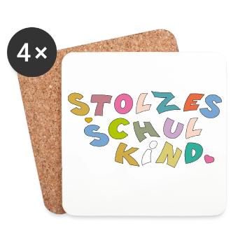Proud schoolchild - Coasters (set of 4) - white - Front