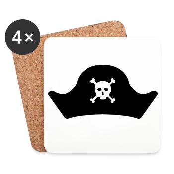 Pirate hat - Coasters (set of 4) - white - Front