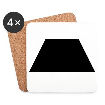 black trapezoid - Coasters (set of 4) - white - Front