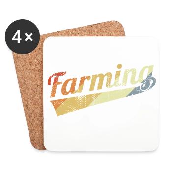 Farmer Vintage Look - Dessous de verre (lot de 4) - blanc - Devant
