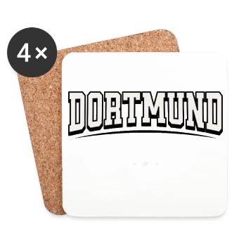 Dortmund Germany Typography Hoodie - Untersetzer (4er-Set) - Weiß - Vorne