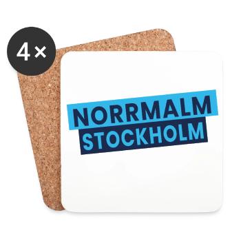 Norrmalm Stockholms Typografie - Untersetzer (4er-Set) - Weiß - Vorne