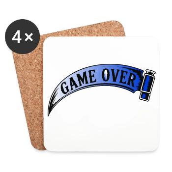 Game Over Bannière Retro Arcade - Dessous de verre (lot de 4) - blanc - Devant