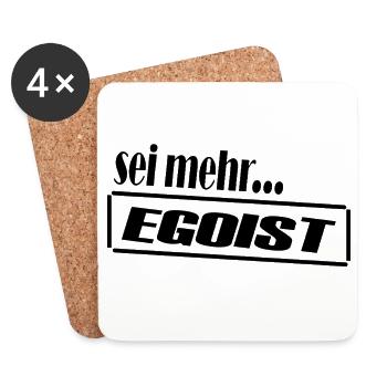 Egoist / Clear statement look - Coasters (set of 4) - white - Front