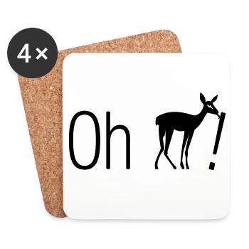 Oh, cher cerf - Dessous de verre (lot de 4) - blanc - Devant