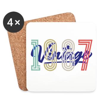 1987 Jahrgang Vintage Geburtstag Geschenk - Untersetzer (4er-Set) - Weiß - Vorne