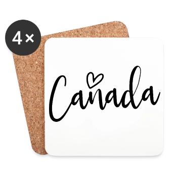 Canada Heart Women’s Love Canada - Dessous de verre (lot de 4) - blanc - Devant