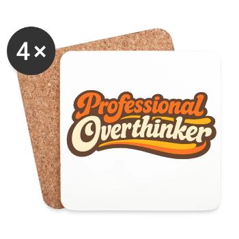 PROFESSIONAL OVERTHINKER Retro - Untersetzer (4er-Set) - Weiß - Vorne