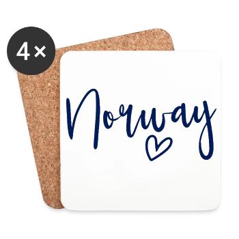 Norwegen Herz Frauenliebe Norwegen - Untersetzer (4er-Set) - Weiß - Vorne