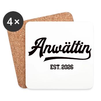 Anwältin 2026 Juristin Anwaeltin Anwältinnen Jura - Untersetzer (4er-Set) - Weiß - Vorne