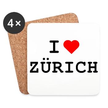 J’adore Zurich - j’adore Zurich - Dessous de verre (lot de 4) - blanc - Devant
