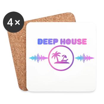 Deep House Vibes  - Untersetzer (4er-Set) - Weiß - Vorne
