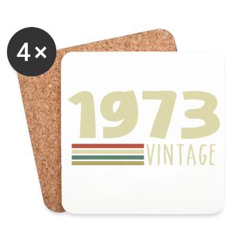 1973-Jubiläum-1973-retro-1973 - Untersetzer (4er-Set) - Weiß - Vorne