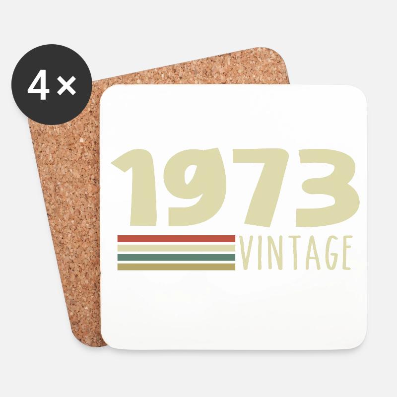 1973-Jubiläum-1973-retro-1973 - Untersetzer (4er-Set) - Weiß