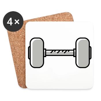 Dumbbell weights icon - Coasters (set of 4) - white - Front