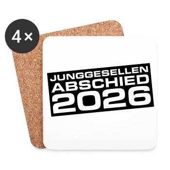Junggesellenabschied 2026 Jga - Untersetzer (4er-Set) - Weiß - Vorne