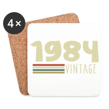 1984-Jubiläum-1984-retro-1984 - Untersetzer (4er-Set) - Weiß - Vorne