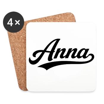 Anna, Name, vorne, letzte Familiengeschenke - Untersetzer (4er-Set) - Weiß - Vorne