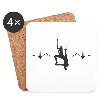 Aerialist Hearbeat EKG Cloud Swing Trapez - Untersetzer (4er-Set) - Weiß - Vorne