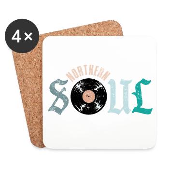 Northern Soul Music Vinyl - Untersetzer (4er-Set) - Weiß - Vorne
