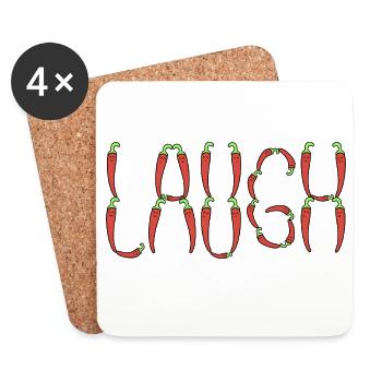 Piments piments Rire - Dessous de verre (lot de 4) - blanc - Devant