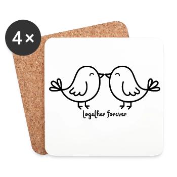 together forever Bird - Untersetzer (4er-Set) - Weiß - Vorne