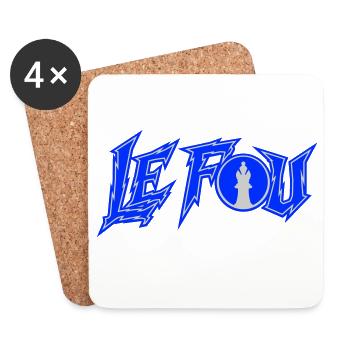 Design Le Fou Pièce d'Échecs Style Urbain Moderne - Dessous de verre (lot de 4) - blanc - Devant