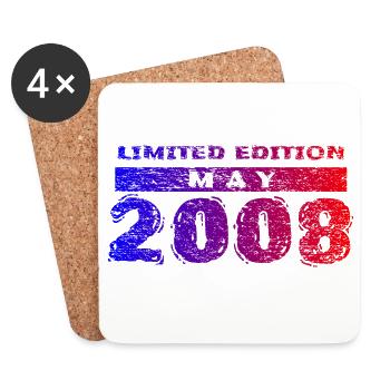 18. Geburtstag Limited Edition 05/2008 - Untersetzer (4er-Set) - Weiß - Vorne